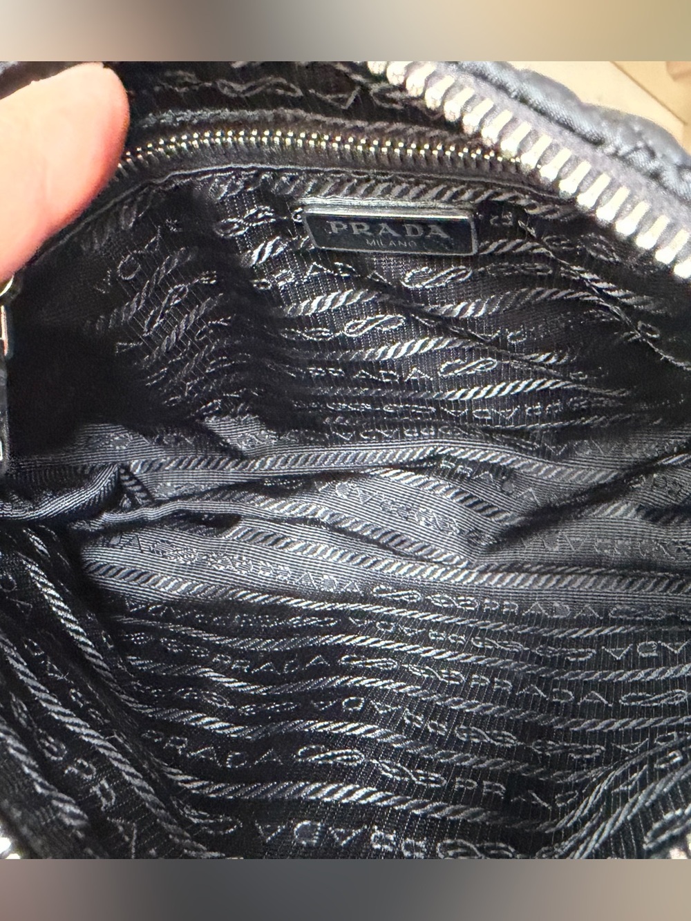 Prada 1BH026 Black Quilted Nylon Mini Shoulder Bag. - Picture 12 of 15